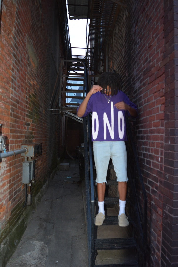 Purple DND OVERSIZED CROPPED TEE