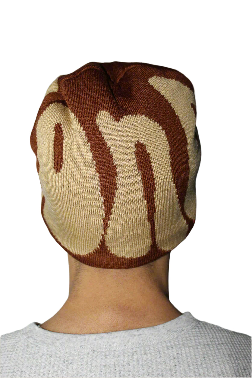Gorro DND marrón y crema